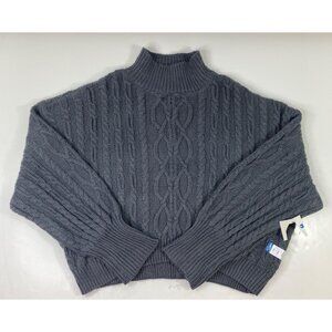 Arizona Jean Co Womens Gray Cable Knit Turtleneck Ribbed Cuffs Sweater Size XXXL